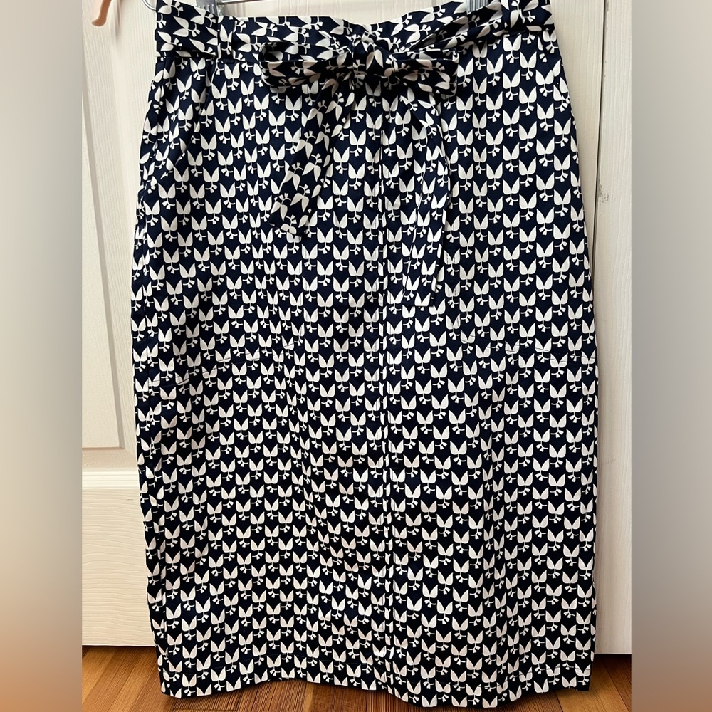 Brooklyn Industries Navy and White Pencil Skirt size Small